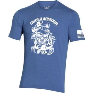 Under Armour Men's UA Freedom by Sea Short Sleeve Blue T-Shirt size Small